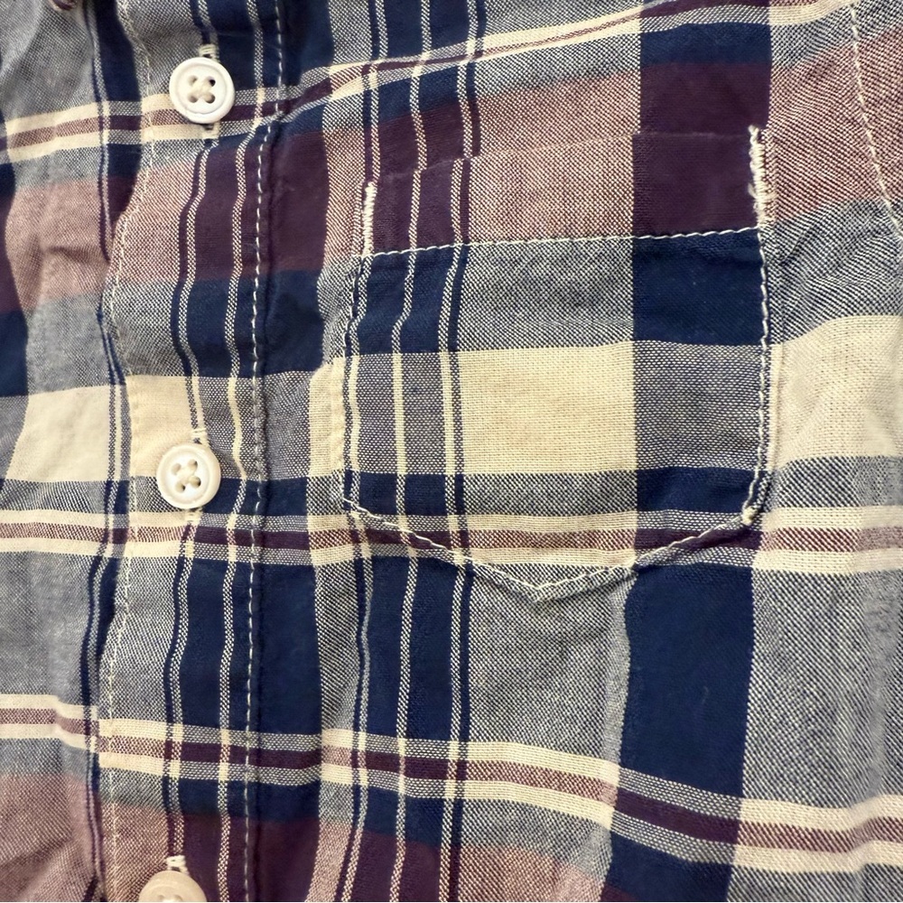 J.Crew Baby Boys Plaid Button Down Shirt 6-12M 100% Cotton - Picture 2 of 6